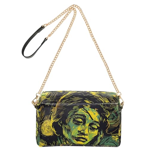 Yoogain Vintage American Comics Crossbody Taschen für Frauen klein veganes Leder Geldbörse Tasche Reißverschluss Frau Handtasche Schultergurt von Yoogain