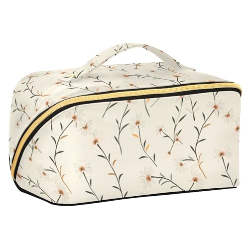 Yoogain William Morris Style Daisy Mandel Kosmetiktasche mit Trennwänden, Largravel Kosmetiktasche für Damen mit Fächern und Griff Yoogain William Morris Style Daisy Mandel Kosmetiktasche mit Trennwänden, Largravel Kosmetiktasche für Damen mit Fächern und Griff von Yoogain