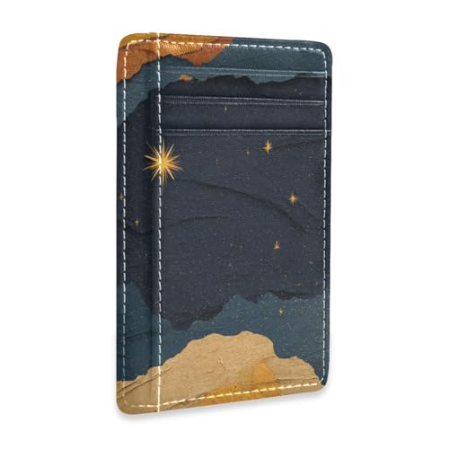 Yoogain Zerrissenes Papier Stil Stern Nacht Gelb Blau Leder Herren Slim Wallet mit Geldklammer RFID-blockierender Kartenhalter Geldbörse für Männer und Frauen Yoogain Zerrissenes Papier Stil Stern Nacht Gelb Blau Leder Herren Slim Wallet mit Geldklammer RFID-blockierender Kartenhalter Geldbörse für Männer und Frauen von Yoogain