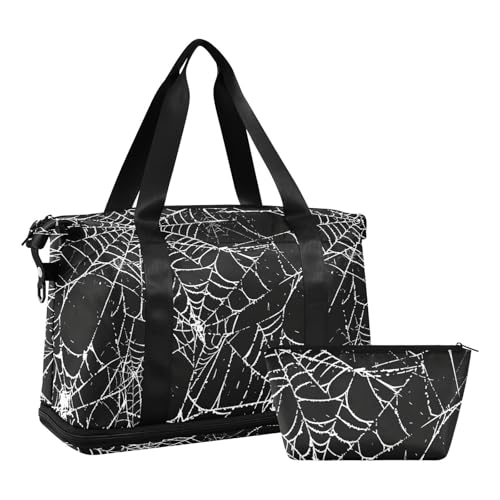 cobweb Reisetasche Weekender Seesack Turnbeutel mit verstellbarem Gurt für Geschäftsreisen faltbar, Spinnweben, 1 size cobweb Reisetasche Weekender Seesack Turnbeutel mit verstellbarem Gurt für Geschäftsreisen faltbar, Spinnweben, 1 size von Yoogain
