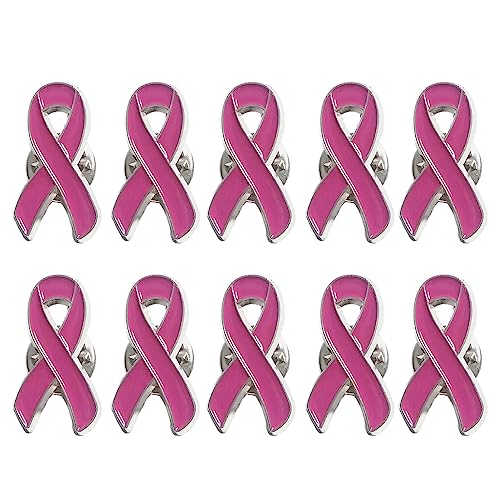10pcs Brustkrebsbewusstseinsbewusstsein Brosche Trend Revers Pins Ribbon Gestaltet Sicherheitsnadel Für Frauen Hemd Anzug Mantelkleid Propaganda Abzeichen von Yooghuge