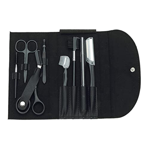 8Pcs Schönheit Make Up Set Augenbraue Trimmer Rasierer Für Rasiermesser Stirn Former Schere Augenbrauen Stift Pinsel Kamm Gesicht Pinzette von Yooghuge