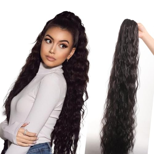 90 Cm Lockiger Synthetischer Pferdeschwanz Haarverlängerung Einstellbarer Kordelschließungsschließungshitzefaser Frauen Tägliches Haar Stück Hitzeresistent Synthetischer Pferdeschwanzverlängerung von Yooghuge