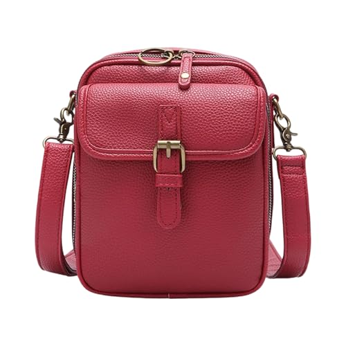 Anti Diebstahl Crossbody Geldbörse Leichtes Vintage Design PU Leder Umhängetasche Karten Slots Mit Verstellbarem Riemen Retro PU Leder Crossbody Tasche von Yooghuge