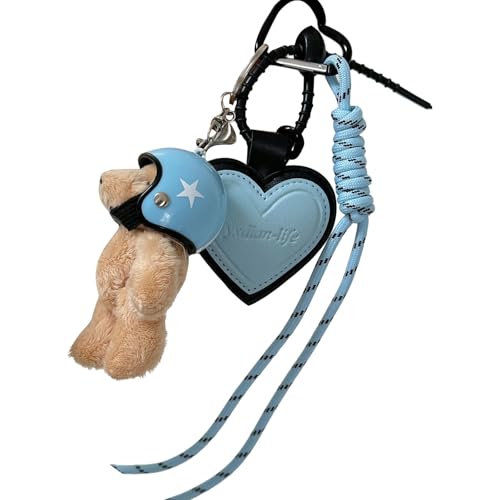 Autoschlüsselketten Herzschlüsselkäse Helm Bärenschlüsselringbeutel Gewebte Seilhänge Anhänger Schlüsselinhaber Für Beuteldekorationen Herzauto Schlüsselkette Bären Schlüsselbär Gewebte Seile Telefon von Yooghuge