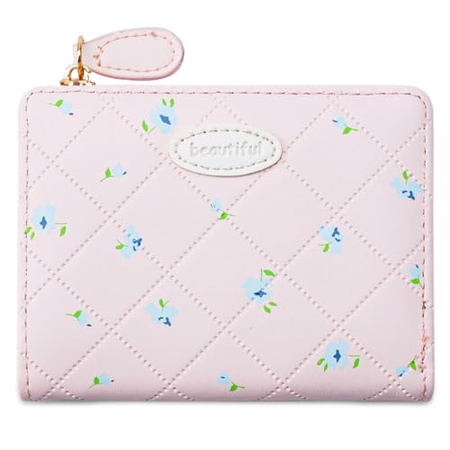 Einfache Brieftasche Stilvolle Münzbeutel Schöne Brieftasche PU Lederwechsel Geldbeutel Blumendruck Kurzer Geldbeutel Mit Kartenhalter Bifold PU Leder Wechsel Stilvoller Kurzer Schöner Kartenhalter von Yooghuge