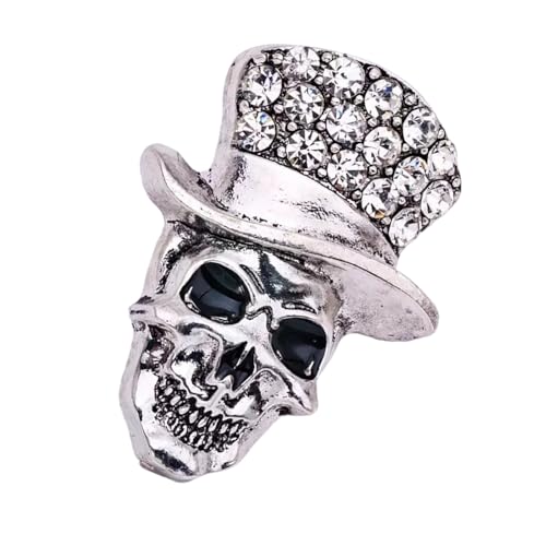 Elegante Schädelbrosche Anspruchsvolle Strasssteine ​​Pin Legierung Textur Kleidung Schmuck Geeignet Für Mode Frauen Präsentieren Vintage Legierungs Skelett Schlange Pin von Yooghuge