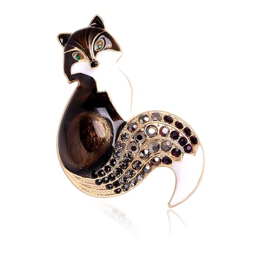 Exquisite Legierungsfüchse Brosche Mit Farbenfrohen Strasssteinen Mehrfarbiger Tierabzeichen Rucksack Dekoration Für Tägliche Kleidung Emaille Brosche von Yooghuge