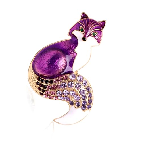 Exquisite Legierungsfüchse Brosche Mit Farbenfrohen Strasssteinen Mehrfarbiger Tierabzeichen Rucksack Dekoration Für Tägliche Kleidung Emaille Brosche von Yooghuge