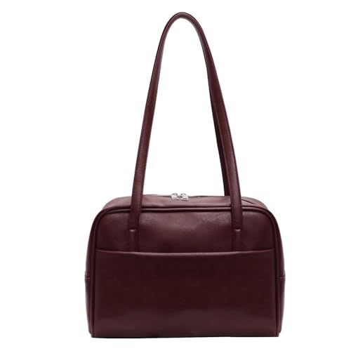 Frauen Große Kapazität Umhängetasche PU Leder Achselstil Koreanische Styles Achsel Retro Handtaschen Reißverschlüsse Satchel Frauen Retro Achsel PU Leder Unterarm Koreanische Stile Schulter von Yooghuge