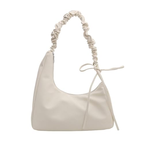 Frauen Solid Color Crossbody Bag Achsel Plissierter Schulter Ästhetischer Handtasche PU Leder Unterarm Einkaufswomen PU Leder Crossbody Trend Achsel Mode Falten Schulter von Yooghuge