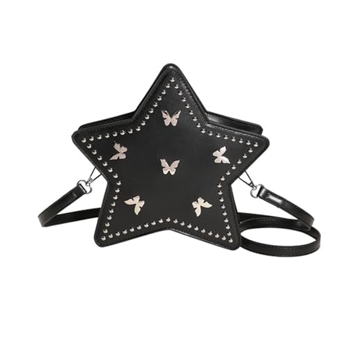 Fünf Spitze Sternform Rucksack Einstellbarer Gurt Travel Umhängetasche Fashion Niet Rivet Rucksack Lässig Frauen Fashion Star Frauen Reisen Teenager Girls Schoolbag von Yooghuge