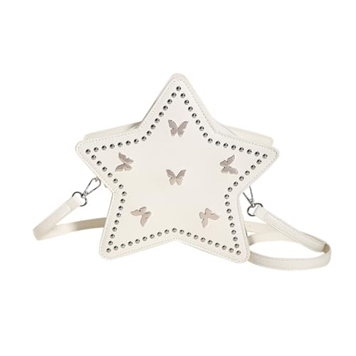 Fünf Spitze Sternform Rucksack Einstellbarer Gurt Travel Umhängetasche Fashion Niet Rivet Rucksack Lässig Frauen Fashion Star Frauen Reisen Teenager Girls Schoolbag von Yooghuge