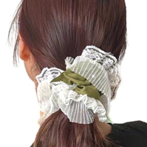 Haargummi mit Spitzenbesatz, elastisch, groß, elegant, Haarschmuck, Haarschmuck, elastisch, für Damen, Haarband für Mädchen von Yooghuge