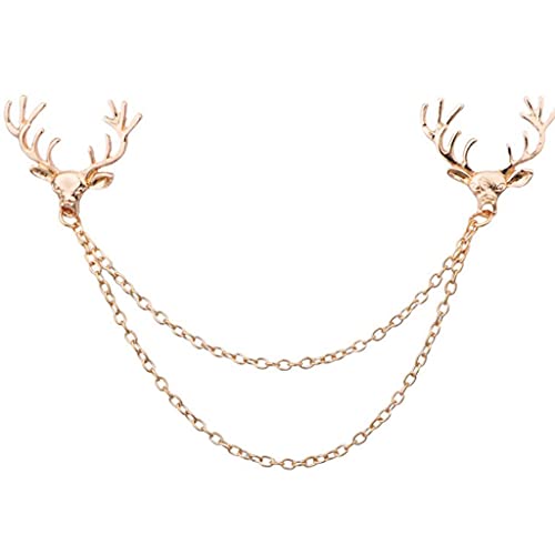 Hirschbroschen Stecknadel Für Männer Frauen Anzug Vintage Hemdkragen Kette Broschen Elchgeweih Stecknadel Hemdkragen Kette von Yooghuge