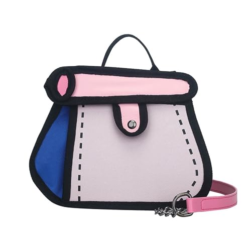 Kreative 2D Cartoon Crossbody Tasche Für Frauen Und Männer Mit Einzigartigen Canvas Designs Und Kettenband Stilvolle Umhängetasche Leinwand Geldbeutel von Yooghuge