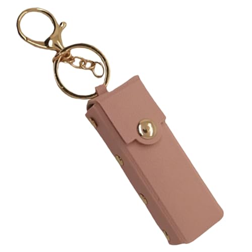 Lippenstift-Organizer, Schlüsselanhänger, Leder, Lippenstift-Tasche, Chapstick-Anhänger für Damen, tragbarer Lipgloss-Etui für Reiserucksack, rose, Einheitsgröße von Yooghuge