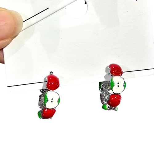Miniaturenfruchtförmige Ohrringe Trendy Rot Tropfende Ölohrohrstollen Modeschmuckzubehör Für Teenager Und Erwachsene Minimalistische Äpfel Ohrringe Miniaturenfruchtförmige Ohrringe Trendy Rot Tropfende Ölohrohrstollen Modeschmuckzubehör Für Teenager Und Erwachsene Minimalistische Äpfel Ohrringe von Yooghuge