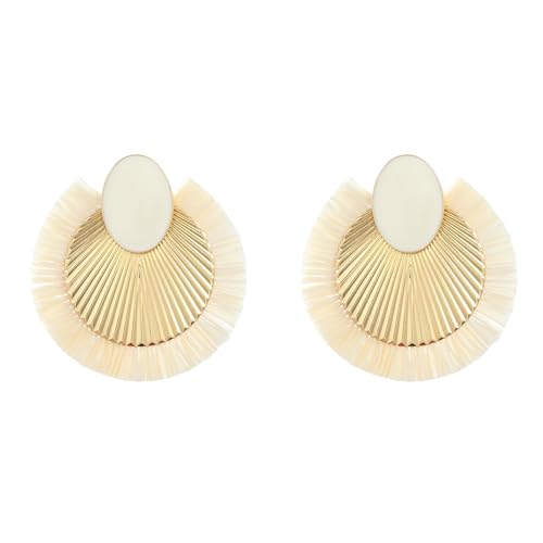 Modefanform Drop Ohrringe Mit Raffia Faserdekoration Trendy Ohrschmuck Geeignet Für Komfortable Kleidung Quasten Ohrringe von Yooghuge