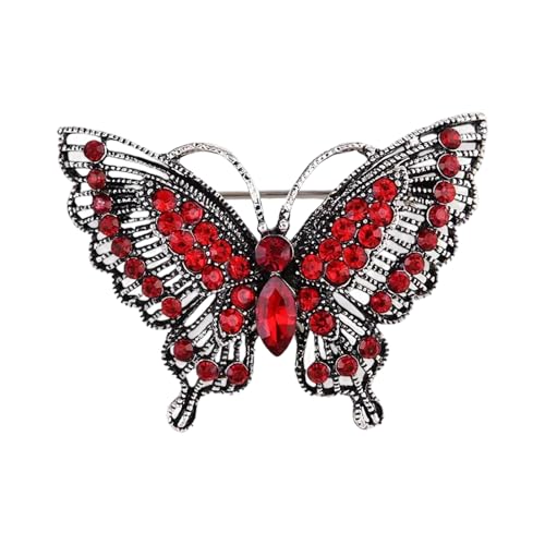Retro Crystals Butterfly Brosche Robuste Leichtmetallschmuck Geschenke Accessoire Für Muttertages Geburtstage Partykleiddekoration Elegante Schmetterlingszauber Accessoires von Yooghuge