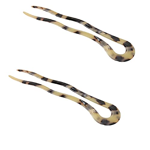Twist Hair Stick Clip Acetat Große Wellige U Förmige Haarnadel Schildkröte Pin von Yooghuge