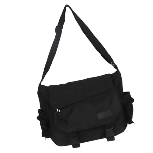 Unisex Solid Color Nylon Messengers Tasche Lässig Große Kapazität Crossbody Bag Reißverschlüsse Schnalte Schulter Handtasche Schule Mehrfach Taschenkreuzkörper Schule von Yooghuge