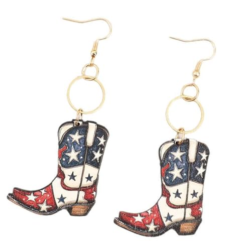 Vintage Inspirierte Star Print Holzohrringe Tragbares Accessoire Für Independence Day Und Festliche Anlässe Casual Wear Vintage Fashion von Yooghuge