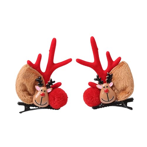 Weihnachts-Haarspange Rentier-Haarspangen für Mädchen, Haarschleife, Vintage, kleine Haarschleifen, Haarspangen, Schleife, Haarnadeln, Weihnachts-Haarschmuck für Mädchen und Frauen, für von Yooghuge