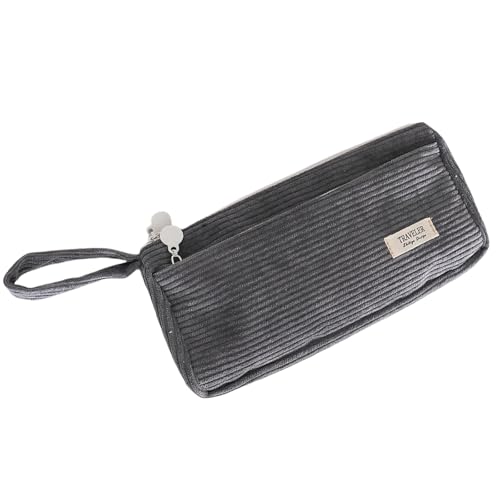 Yooghuge Cord Bleistift Fall Zwei Große Kompartiment Mehrzweckstift Hülle Tasche Make Up Aufbewahrung Für Mädchen Frauen Mehrkompartiment von Yooghuge