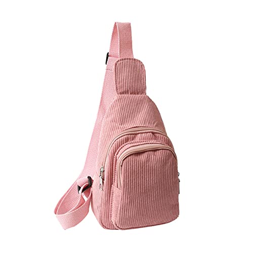 Yooghuge Cord Crossbody Tasche Casual Schulter Brustweg Wanderbürme Für Frauen Sport Lauft Cord Tailloy Tasche von Yooghuge