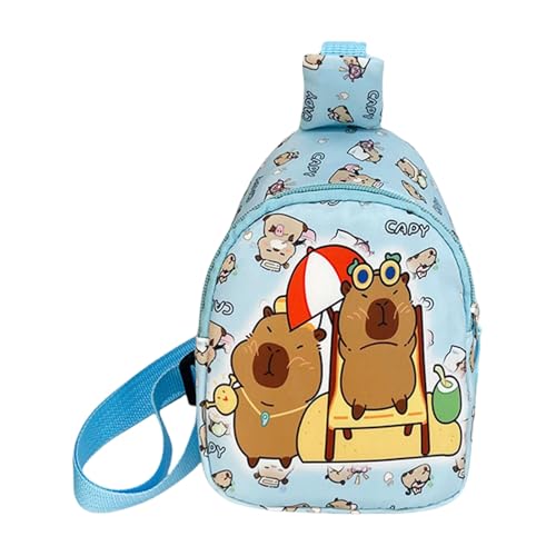 Yooghuge Crossbody Tasche Für Kinder Teenager Capybara Slings Bag Rucksack Kleine Brust Reisetaschen Mode Fannys Pack Geschenke Unisex Kinder Brust von Yooghuge