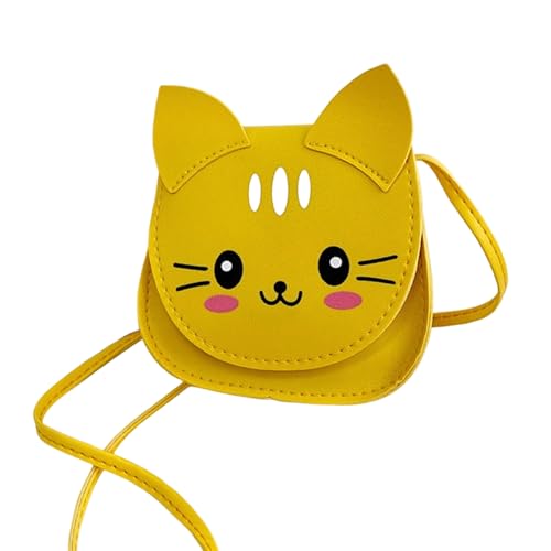 Yooghuge Crossbody Tasche Kleine Geldbörse Für Kleine Mädchen Prinzessin Design Katzen Muster Kinder Umhängetasche Mit Verstellbarem Gurt Kinder PU Leder Crossbody Handtasche von Yooghuge