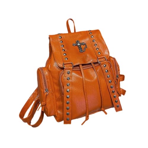 Yooghuge Frauen Stilvoller Rucksack Casual Daypack Große PU Leder Schultasche Mit Verstellbarem Riemen Für Verschiedene Anlässe Unisex Mode Rucksack von Yooghuge