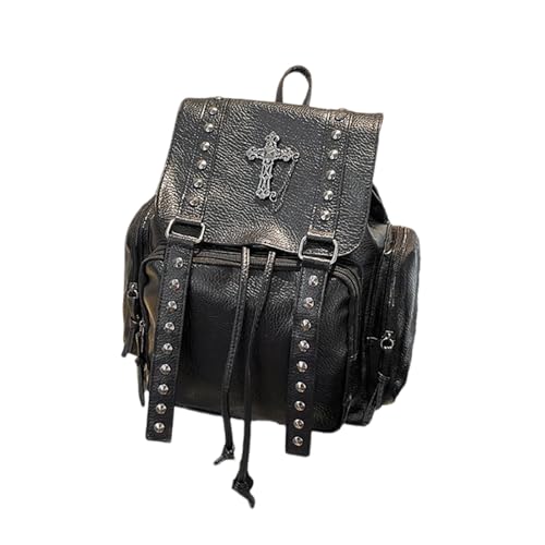 Yooghuge Frauen Stilvoller Rucksack Casual Daypack Große PU Leder Schultasche Mit Verstellbarem Riemen Für Verschiedene Anlässe Unisex Mode Rucksack von Yooghuge