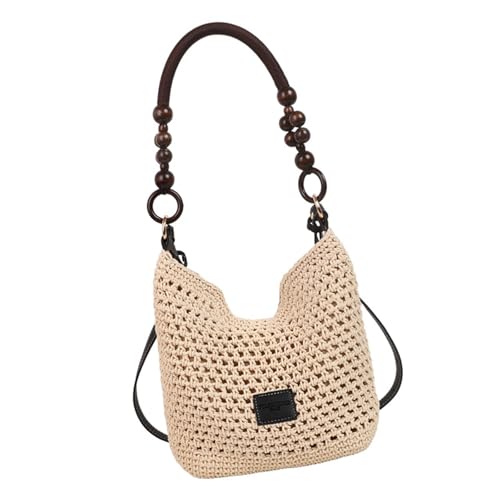 Yooghuge Frauen Umhängetasche Häkelstrandbeutel Achselhändler Strohhandtasche All Matching Crossbody Shopping Dating Für Urlaub Frauen Schulter Häkel Crochet Crossbody Achselhöhle Für Urlaub von Yooghuge