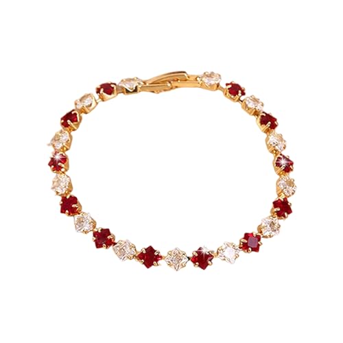 Yooghuge Geometrisches Muster Kubisch Zirkonia Tennisarmband Gold Plattiert Kupferkette Armband Handgelenk Accessoire Für Männer Männer Leichtes Quadrat Zirkonia Mode Schmuck Schmuck von Yooghuge