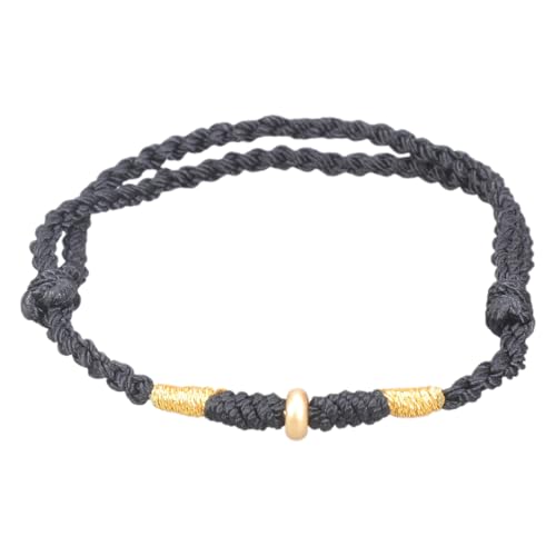 Yooghuge Goldperlen Rote Kabelarmband Für Freundschaft Verstellbare Handgewebte Armreifen Viel Glück Bangel Neujahr Geschenkzubehör Verstellbares Rotes Kabel von Yooghuge