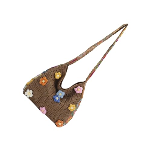 Yooghuge Häkeln Getötete Tasche Summers Beach Bag Frauen Ästhetisches Netz Aus Hippies Crossbody Ästhetische Schulter Handtasche Leinwand Handtaschen Für Frauen Schulter von Yooghuge