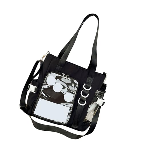 Yooghuge Japanische Schulmädchen Crossbody Body Student Anime Book Campus Clear Fenster Große Kapazität Reißverschlüsse Schulter Handtasche Große Kapazität Crossbody von Yooghuge