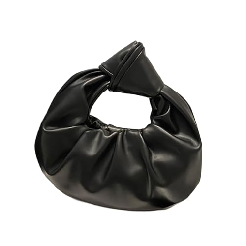 Yooghuge Knotted Obere Handtaschen Kleine Hoboes Taschen Gerissene Dumpling Damen Clutches Geldbörsen Leder Achselstasche Ruched Knödel von Yooghuge