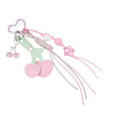 Yooghuge Künstlerische Obstpanzerzauber Zarter Beutel Anhänger Stilvolle Geflochtene Seilschlüsselring Für Frauen Kompakt Modeschmuck Geschenk Kreativer Kirschpanzer Keychain von Yooghuge