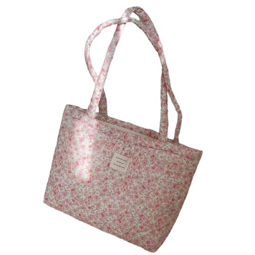 Yooghuge Mode Gesteppte Baumwollkäufer Tasche Für Frauen Mit Floralen Designs Großer Kapazität Handtasche Lässig Gepolsterte Schulterpuffer von Yooghuge