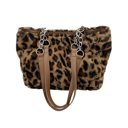 Yooghuge Mode Leoparden Print Plush Umhängetasche Große Kapazität Weiche Achselstaschen Für Studenten Und Fachkräfte Reißverschlusspreis Yooghuge Mode Leoparden Print Plush Umhängetasche Große Kapazität Weiche Achselstaschen Für Studenten Und Fachkräfte Reißverschlusspreis von Yooghuge