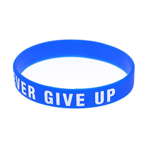 Yooghuge Motivationsarmbänder Aus Silikon Für Männer Und Frauen, “Never Give Up“ Silikonkautschuk-Armband Für Herren,Damen, Sport-Party-Dekoration-Geschenk (Schwarz) von Yooghuge