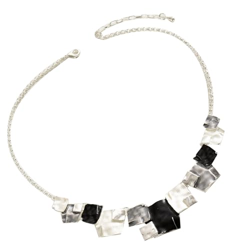 Yooghuge Multifirtionale Geometrische Halskette Quadratische Anhänger Halskette Legierung Textur Perfekt Für Tägliche Verschleiß Stilvoller Frauen Accessoire Square von Yooghuge