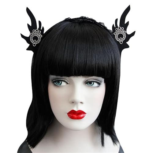 Yooghuge Niedliche Halloween Hasenohr Haarschleife Mit Spitzen Design Haarschmuck Für Frauen Auf Halloween Dekorationen Party Exquisites Spitzen Design von Yooghuge