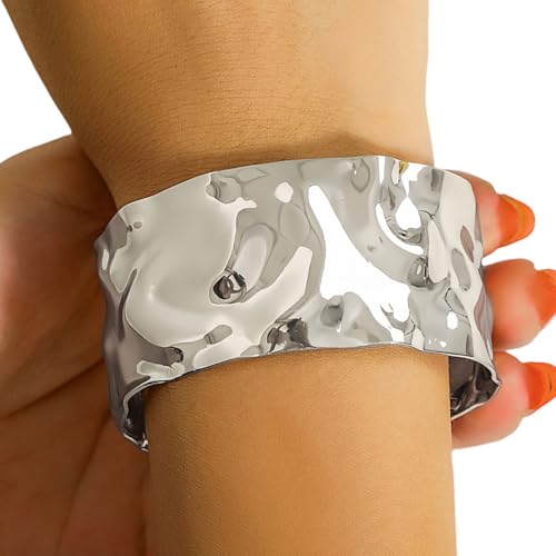Yooghuge Punk Metal V Schnitt Strukturierter Eisen Bangel Nervöses Design Statement Schmuck Juwely V Form Strukturierte Armband Für Männer Und Frauen Vintage Inspirierte Punkarmknreif von Yooghuge