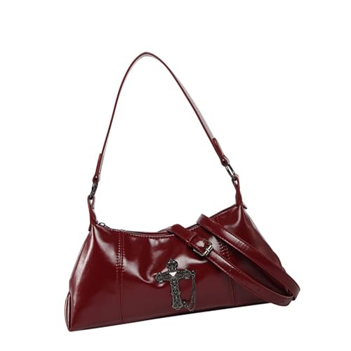 Yooghuge Retro Inspirierte Handtasche Mit PU Leder Und Nietdetail Umhängetasche Verstellbarer Riemen Achselhalterung Für Modeliebhaber Retro Crossbody Geldbörse Frauen von Yooghuge