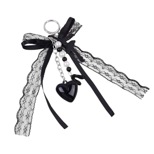 Yooghuge Schöne Bögen Keyring Heart Keychain Charm Creative Car Schlüsselkette Ballett Mädchen Keyrings Anhänger Ornamente Bag Auto Schlüsselkette Bögen Keychain Ballet Girl Keyring Anhänger von Yooghuge