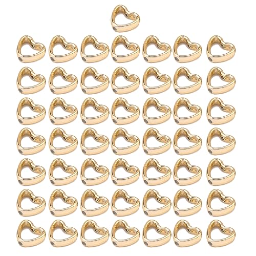 Yooghuge Set Von 50 Heart Spacer Perle Hohlpfirsich Anhänger Form Perlen CCB Spacer Steckverbinder Für Schmuckanhänger von Yooghuge